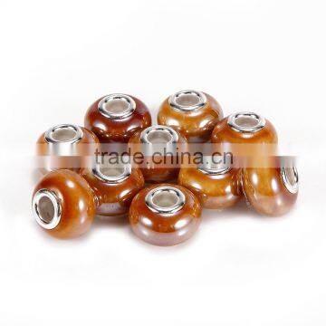 Hot Selling Porcelain 10 pcs Topaz Color Glass Beads Loose Beads