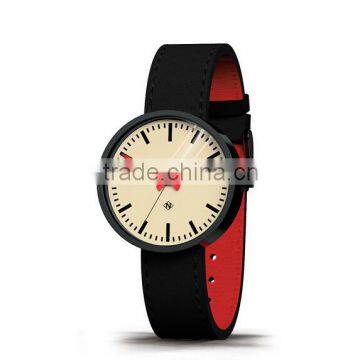 Drummer Watch Ion-plated Steel Leather Bracelet Wristwatch