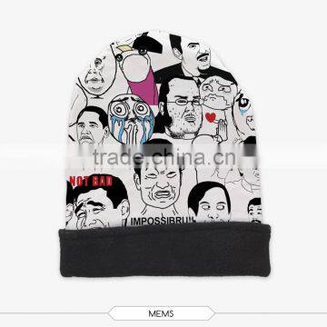 2015 New Arrival 3D Printing Cover Winter Knitting Wool Beanie Hats Factory Directly Selling Dropshipping photo-4