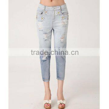 2015 new fashion ladies denim jeans DS130056