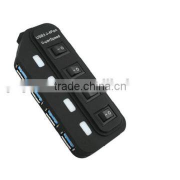 Computer Super Speed 4 Port USB 3.0 Hub With Power Cable USB Type A to Micro 3.0 B Cable photo-2