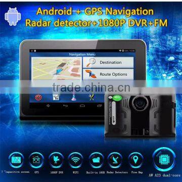 navigation gps with radar detector all in one