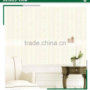 cheapest foaming non woven wallpaper, lemon yellow simple wide stripe wall mural for designer , cool wall mural designs