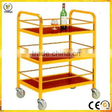 Superior hotel steel& wooden service liquor trolley for hotel restaurant