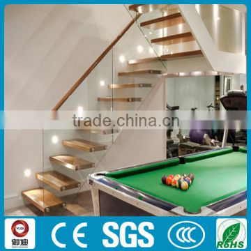 indoor prefabricated removable glass wood stairs