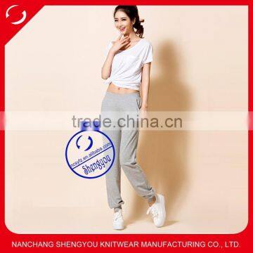 wholesale women plain sweat pants with pocket