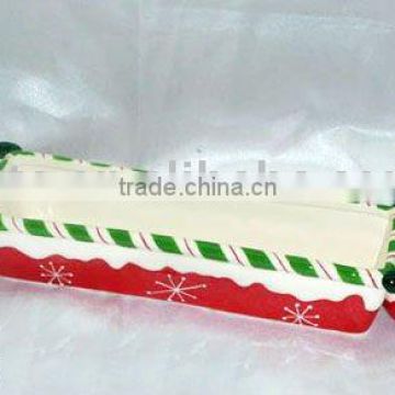 Christmas snowman ceramic cookie holder