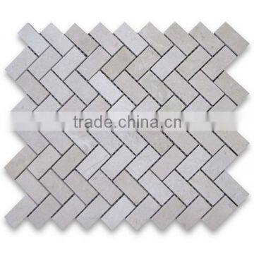 Crema marfil herringbone mosaic polished