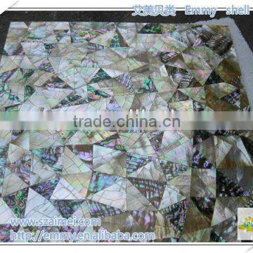 Triangle abalone paua & yellow lip mixed shell mosaic tiles (EMHP-004)