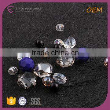 N72117K02 STYLE PLUS Layered Necklace Strand & String Necklaces With Colored Plastic Stones for Women photo-3