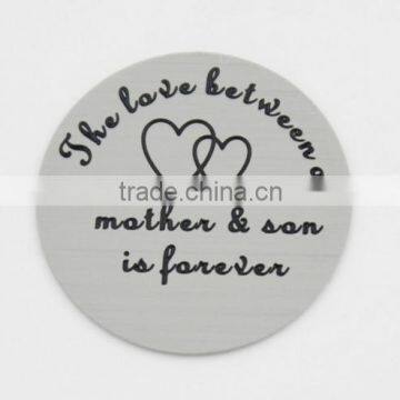 2016 Latest 22mm Stainless Steel The Love Between A Mother & Son Is Forever Floating Locket Plates