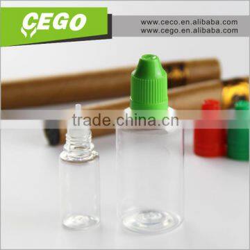 15ml 30ml round clear transparent empty PET e liquid plastic bottle with child resistant cap