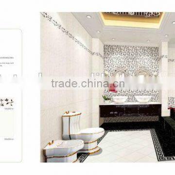 bathroom marble tile with black pattern