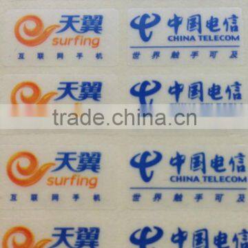 custom self adhesive transparent PET printing label