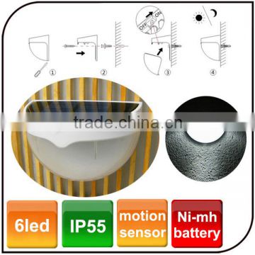 Solar energy wall lamp human body induction lamp voice control light-operated motion sensor 6 led solar fence light