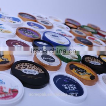 IML plastic yogurt ice cream pudding cup cover/lid