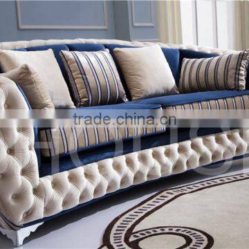 High Quality Post Modern Living Room Furniture Sofa With Crystal Buttons/Chesterfield Leather/fabric Sofa AL044
