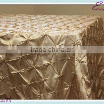 YHT#137 pintuck taffeta polyester banquet wedding wholesale cheap table cloth linen overlay