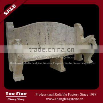 Hand Carved Decorative Modern Outdoor Garden Marble Bench