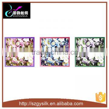 Women Fashion Flower Pattern Silk Scarf