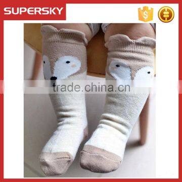 A-266 Fox Kids Knee Socks Fox Animal Design Toddlers Socks Baby Toddlers Fox Animal Socks photo-3