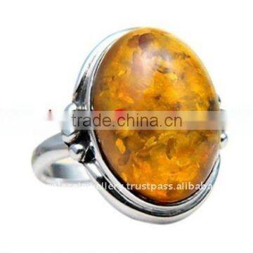 KRJ275140-0 silver golden cognac baltic amber jewelry