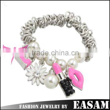 Easam Top Selling Floating Locket Stretch Beaded Charm Bracelet