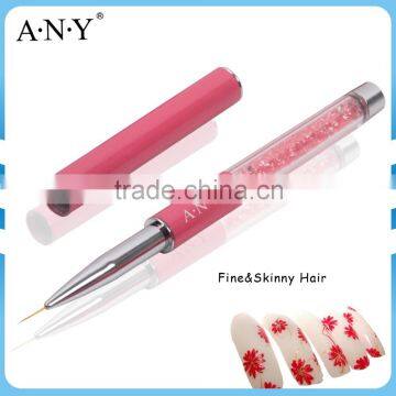 ANY Nail Art Design Care Pink Rhinestone Nail Art Paint Liner Brush Nylon Hair