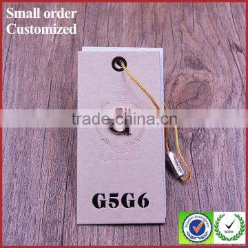 New Design Pink Embossed String Luggage Hang Tag With Metal Logo