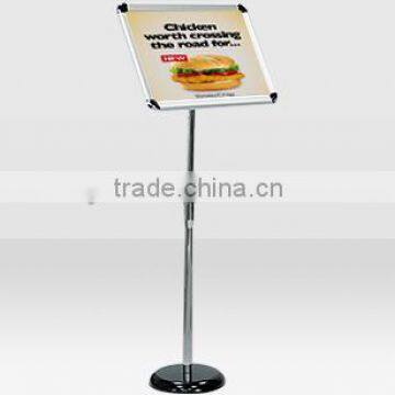 Free standing aluminum poster stand restaurant menu display board with poster changable snap frame