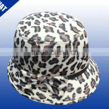 Fashional women printed plushed soft fedora hat