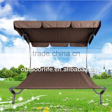 Popular double sunbed with canopy, hammock swing bed