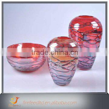 High Quality Red Glass Flower Vase