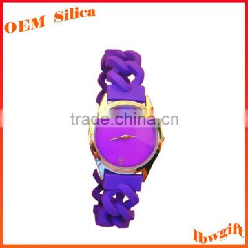 2013 New Best Quality Waterproof Quartz Watch Chain silicone rubber hand band watch