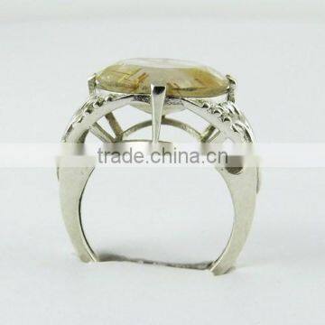 Big Dreams !! Golden Rutile 925 Sterling Silver Ring, Gemstone Silver Jewellery, Fine Silver Jewellery photo-6