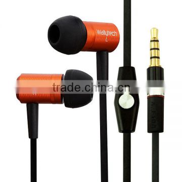 Hot Sale Wallytech WHF-110 metal Top quality stereo Earphones For Samsung Galaxy/For Iphone