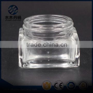 High quality 40ml square transparent glass cosmetic cream jar