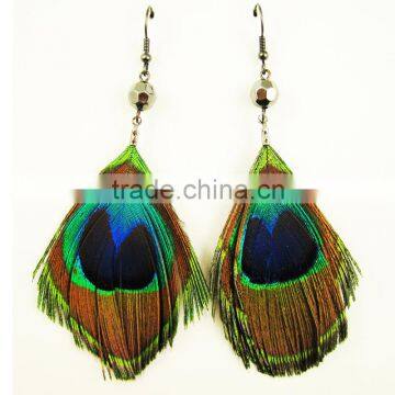 Fashion Animial feather shape beautiful charm earring designs for women, necklace and jewelry designes for choice