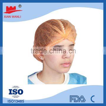 Disposable Orange PP Nonwoven Mob Cap