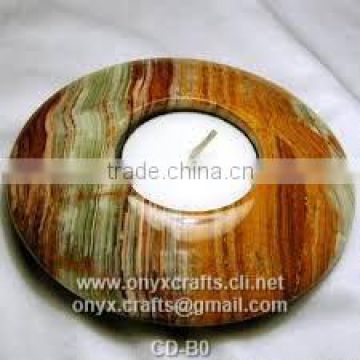 MultiGreen Onyx Round Tea Light Candle Holder