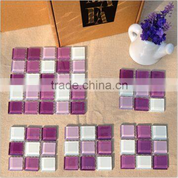 Mesh Mounted Coaster crystal glass mosaic cup Home decorative item