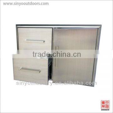 Built-In Grill Cabinet Door and Drawer Combination