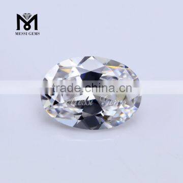 Top Quality Machine Cut Cubic Zirconia White Oval Shape CZ Pave Beads