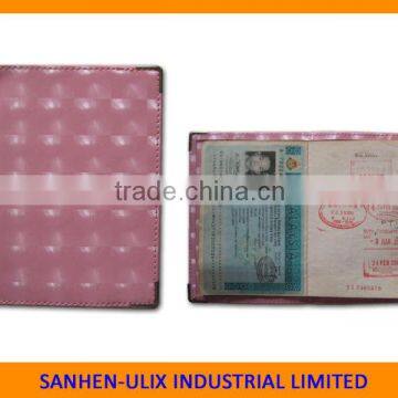 New leather fashion passport holder with golden corner