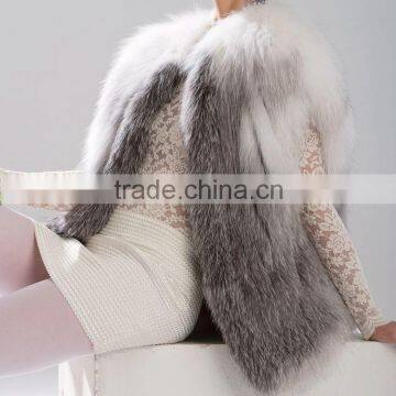 2016/2017 New Arrival Winter Top Quality Real Fox Fur Vest Short Style Silver Fox Fur Waistcoat for Women