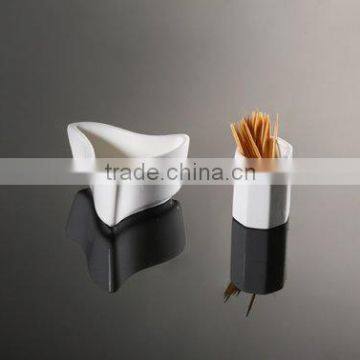 H7085 oem odm accepted super white porcelain toothpick holder ceramic