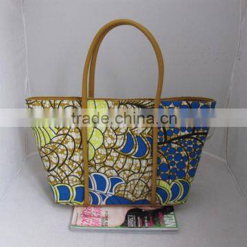 2016 New Products African Waxed Fabric Handbags for Ladies