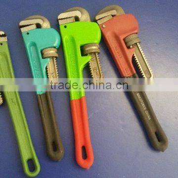 Free Sanple American Type Heavey Duty Pipe Wrench With Dipped Handle