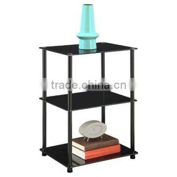 Foshan hot sale living room 3 tiers modern glass hotel side table