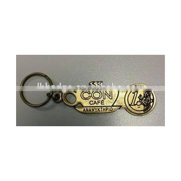 custom zinc alloy keychain,brass keyholder for supermaket trolly,plating metal token key chain,promotional keyring